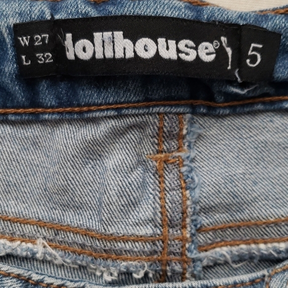 Dollhouse Jackie High Rise Distressed Released Hem Flare Jeans Size 5 - Picture 6 of 9